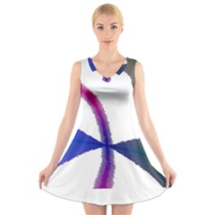 Colorful Abstract Texture Art Design T- Shirt Colorful Abstract Texture Art Design T- Shirt V-neck Sleeveless Dress by maxcute