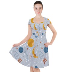 Cosmos T- Shirt Cute Baby Cosmic Pattern T- Shirt Cap Sleeve Midi Dress by maxcute