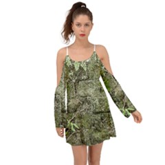 Old Stone Exterior Wall With Moss Boho Dress by dflcprintsclothing