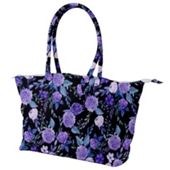 Dark Floral Canvas Shoulder Bag by fructosebat