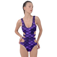 Purple Scales! Side Cut Out Swimsuit by fructosebat