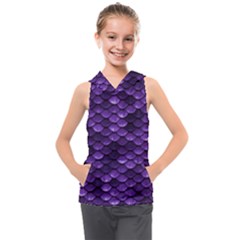 Purple Scales! Kids  Sleeveless Hoodie by fructosebat