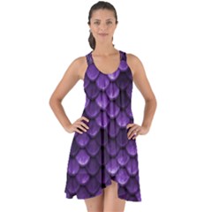 Purple Scales! Show Some Back Chiffon Dress by fructosebat