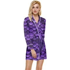 Purple Scales! Long Sleeve Satin Robe by fructosebat