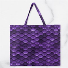 Purple Scales! Zipper Large Tote Bag by fructosebat