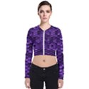 Purple Scales! Long Sleeve Zip Up Bomber Jacket View1