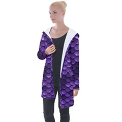 Purple Scales! Longline Hooded Cardigan by fructosebat