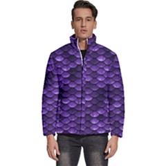 Purple Scales! Men s Puffer Bubble Jacket Coat by fructosebat