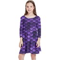 Purple Scales! Kids  Quarter Sleeve Skater Dress View1