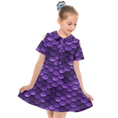 Purple Scales! Kids  Short Sleeve Shirt Dress by fructosebat