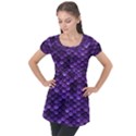 Purple Scales! Puff Sleeve Tunic Top View1