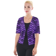 Purple Scales! Cropped Button Cardigan by fructosebat