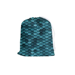 Teal Scales! Drawstring Pouch (medium) by fructosebat