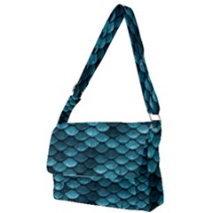 Teal Scales! Full Print Messenger Bag (s) by fructosebat