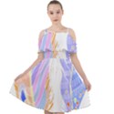 Feathers Design T- Shirtfeathers T- Shirt Cut Out Shoulders Chiffon Dress View1