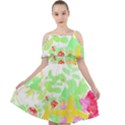 Floral T- Shirt Floral 4 Cut Out Shoulders Chiffon Dress View1