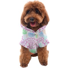 Flower Pattern T- Shirt Colorful Groovy Flower Pattern Outline T- Shirt Dog Coat by maxcute