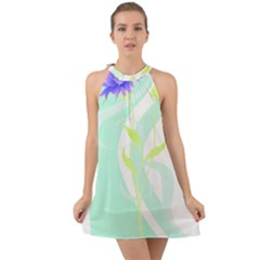 Flowers Art T- Shirtflower T- Shirt (3) Halter Tie Back Chiffon Dress by maxcute