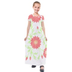 Flowers Art T- Shirtflowers T- Shirt (18) Kids  Short Sleeve Maxi Dress by maxcute