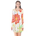 Flowers Art T- Shirtflowers T- Shirt (23) Long Sleeve V-neck Flare Dress View1