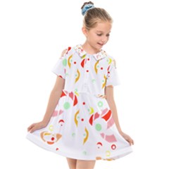 Flowers Art T- Shirtflowers T- Shirt (6) Kids  Short Sleeve Shirt Dress by maxcute