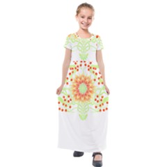 Flowers Art T- Shirtflowers T- Shirt (7) Kids  Short Sleeve Maxi Dress by maxcute