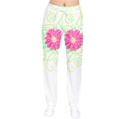 Flowers Illustration T- Shirtflowers T- Shirt (1) Women Velvet Drawstring Pants by maxcute