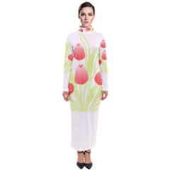 Flowers Lover T- Shirtflowers T- Shirt (7) Turtleneck Maxi Dress by maxcute