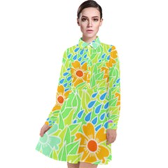 Flowers T- Shirt Colorful Flowers T- Shirt Long Sleeve Chiffon Shirt Dress by maxcute