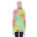 Flowers T- Shirt Colorful Flowers T- Shirt Short Sleeve Side Drop Tunic View2