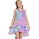 Flowers T- Shirt Flower Bouquet Pink, Purple, Blue T- Shirt Kids  Frill Swing Dress View1