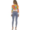 Flowers T- Shirtflowers And Sun T- Shirt Long Sleeve V-Neck Top View4