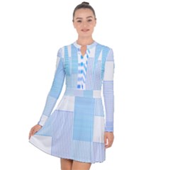 Geometric T- Shirt Blue Composition T- Shirt Long Sleeve Panel Dress by maxcute