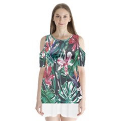 Hawaii T- Shirt Hawaii Branch Trend T- Shirt Shoulder Cutout Velvet One Piece by maxcute