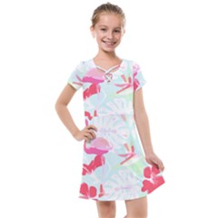 Hawaii T- Shirt Hawaii Floral Pattern T- Shirt Kids  Cross Web Dress by maxcute