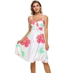 Hawaii T- Shirt Hawaii Flower Fashion T- Shirt Sleeveless Tie Front Chiffon Dress by maxcute