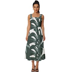 Hawaii T- Shirt Hawaii Flower T- Shirt Square Neckline Tiered Midi Dress by maxcute