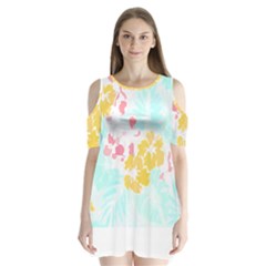 Hawaii T- Shirt Hawaii Flowers Modern T- Shirt Shoulder Cutout Velvet One Piece by maxcute