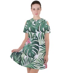 Hawaii T- Shirt Hawaii Jungle Creative T- Shirt Short Sleeve Shoulder Cut Out Dress  by maxcute