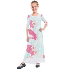 Hawaii T- Shirt Hawaii Lis Flowers Trend T- Shirt Kids  Quarter Sleeve Maxi Dress by maxcute