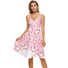 Intricate Mandala T- Shirt Shades Of Pink Floral Mandala T- Shirt Sleeveless Tie Front Chiffon Dress by maxcute