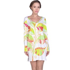 Leaves Art T- Shirtleaves T- Shirt Long Sleeve Nightdress by maxcute