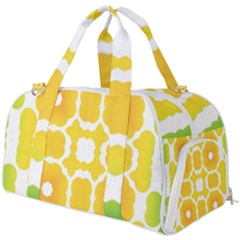 Yellow Seamless Pattern Burner Gym Duffel Bag by Ravend