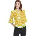 Yellow Seamless Pattern Loose Horn Sleeve Chiffon Blouse View1