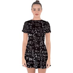 E=mc2 Text Science Albert Einstein Formula Mathematics Physics Drop Hem Mini Chiffon Dress by Jancukart