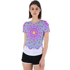 Mandala T- Shirt Mandala Art T- Shirt Back Cut Out Sport Tee by maxcute