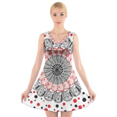 Mandala T- Shirt Sprinkled Mandala T- Shirt V-neck Sleeveless Dress by maxcute