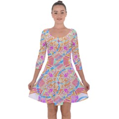 Mandala T- Shirt Tailed Mandala T- Shirt Quarter Sleeve Skater Dress by maxcute