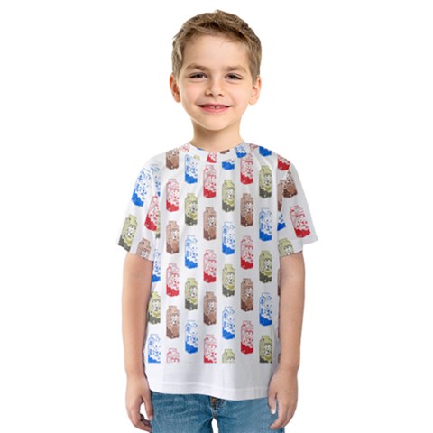 Milk T- Shirt Flavoured Milk Pattern T- Shirt Kids  Sport Mesh Tee by maxcute