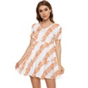 Orange Sparkle Glitter Art Lines T- Shirt Orange Sparkle Glitter Lines Art T- Shirt Tiered Short Sleeve Babydoll Dress View1